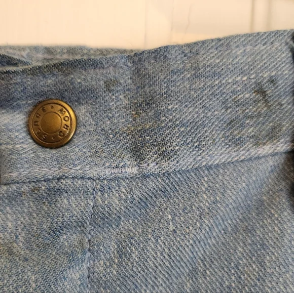 Vintage 70s Scarecrow Brand Lightweight Denim Pants With Red Stitching 37x31